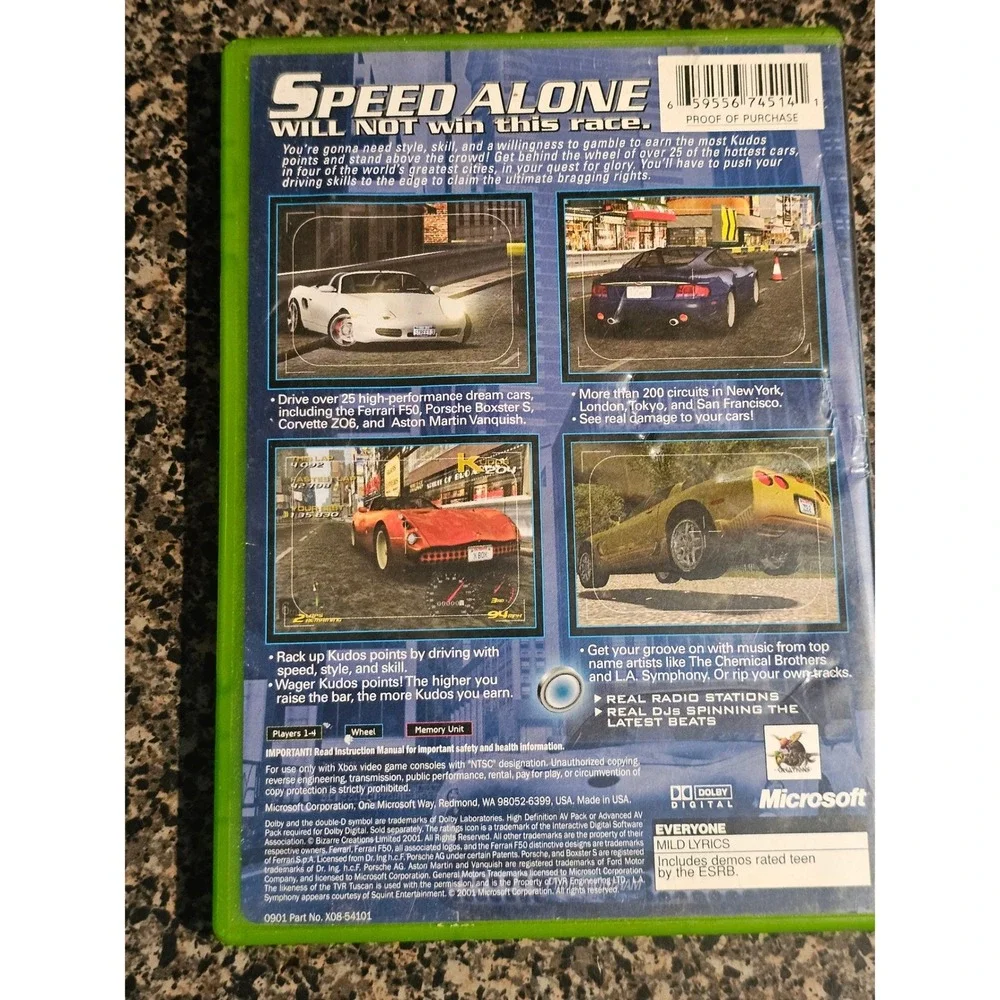 Project Gotham Racing Microsoft Xbox 2001 Original CIB Ferrari Porsche Racing